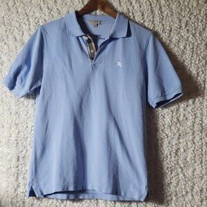 Burberry baby blue short sleeve polo short small